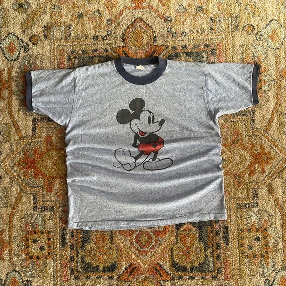 Disney Tops - Disney Mickey Mouse T-Shirt - Heather Blue and Red